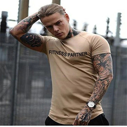 Clothing Fitness T Shirt Men Fashion Extend Long Shirt Summer Gyms short Mens T-shirt Cotton Bodybuilding Tops