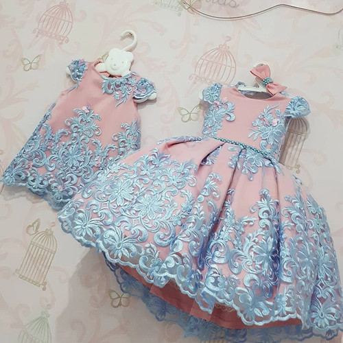 Baby Children Girl Dress Kids Ceremonies Party Dresses Big Bow Flower Embroidery Princess Wedding Gown Baby Girl Christmas Dress