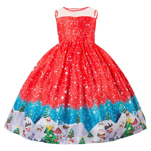 Christmas Dress Santa Claus Party Costume Gift For 3-10 years old Winter Snowflake Holiday New Year Girl Kids Children Clothing