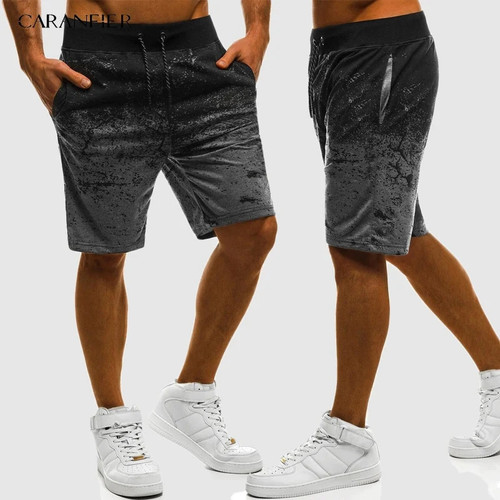 Summer Mens Casual Short Printing Training Shorts Pants Pockets Running Jogging Fitness Gradient Beach Short Sweatpants