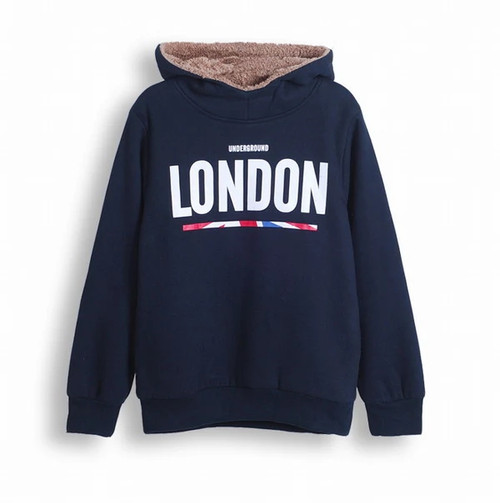 Boys Hoodies Winter Warm Sweatshirt for Big Boy Fleece Lining Children Boy Outerwear