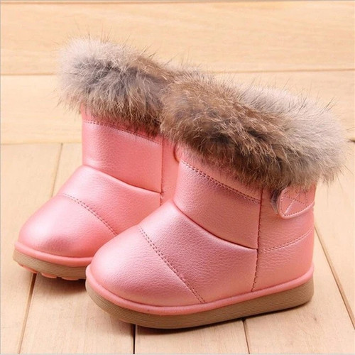 Winter Toddler Baby Snow Boots Shoes Warm Plush Soft Bottom Baby Boys Girls Boots Leather Winter Snow Boot Kids Shoes