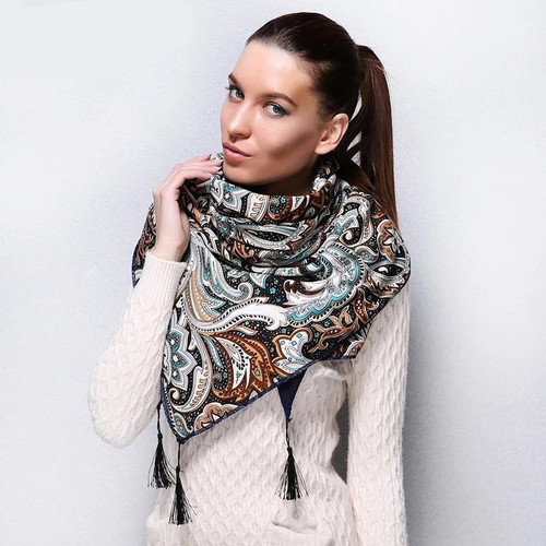 New style Fashion Russian Ethnic Pattern  Winter Woman Scarf Warm Scarf Wrap Soft  hair  Lady Shawl Triangle Scarves