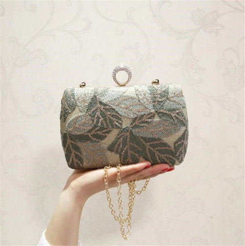 New women sequins evening clutch bling embroidery clutch wallets banquet bags for women dimond ring bags MN1342
