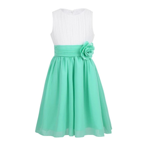 Children Teen Sleeveless Pleated Flower Kids Dresses for Girls Princess Dress Wedding Vestidos Birthday Parties Dress