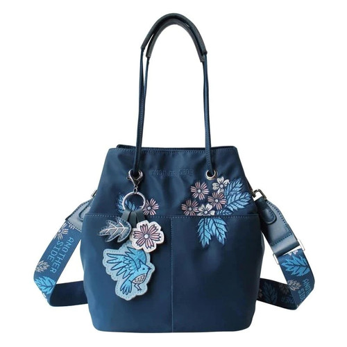 Flower Princess Original Women Handbags Embroidery Bucket Bag for Women Nylon Waterproof Shoulder Bags Female Composite Bags
