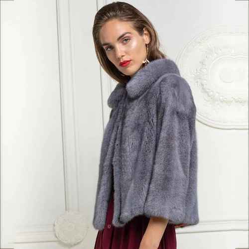 Spring Real Fur Coat Short Natural Mink Fur Coat Women Winter Coat Luxurious Dress Shawl Coat Genuine Leather Jacket