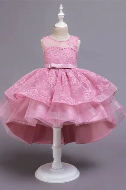 Baby Girls Clothes Teens Lace Embroidery Evening Wedding Tutu Princess Dress For Girl Elegant Birthday Party Dress Girl Dress