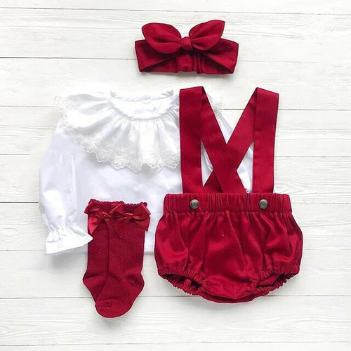 Christmas Sister Matching Kid Baby Girl Ruffle Dress Top Fly Sleeve T Shirt Bib Pants Outfit Girl Clothes Set