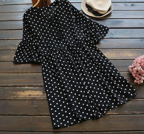 Elegant High Waist Short Vestido Women Polka Printed Dress Shirt Ladies Long Top Casual Robe Femme Oversized 5XL