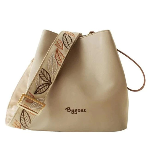 Embroidery Wide Strap Shoulder Bag Women Bucket Bags High Quality Waterproof Crossbody Bag Handbag