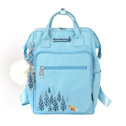 Women Backpack Waterproof Laptop Bag Embroidery Nylon School Backpack For Girls Ladies Travel Bagpack Backpack