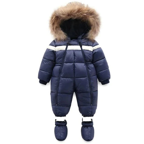 Children Winter Outwear Infant Baby Boy Girl Rompers Thicken Fur Baby Snowsuit  Super Warm Jumpsuit Toddler Outwear