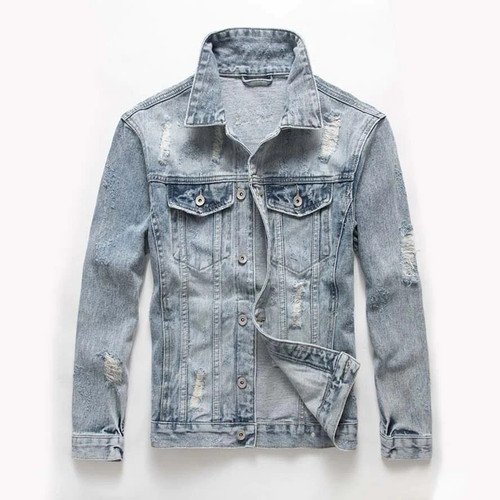 New Spring Autumn Casual Chaqueta Men Denim Jacket Slim Fit Turn-down Collar Male Cowboy Jackets