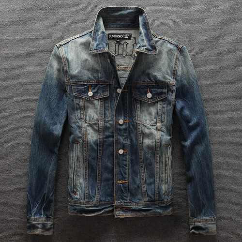 Autumn spring New Denim Jacket Men Retro Jeans Men's Denim Jacket Mens Coat