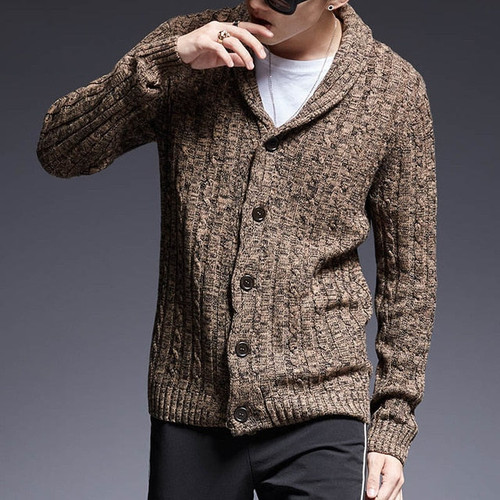 New Sweater Man Cardigan Thick Slim Fit Jumpers Knitwear High Quality Autumn Style Casual Mens Clothes