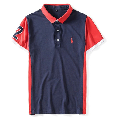 Summer New Cotton POLO Shirt Men Giraffe Embroidery Brand Male Polos High Quality Short Sleeve England Style Mens Polo