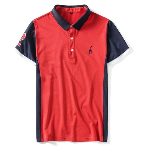 Summer New Cotton POLO Shirt Men Giraffe Embroidery Brand Male Polos High Quality Short Sleeve England Style Mens Polo