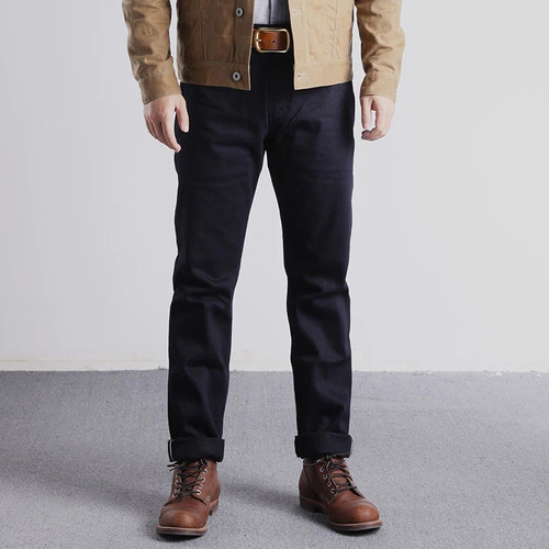 vintage indigo selvage stylish trousers mens casual chino raw denim jean pants