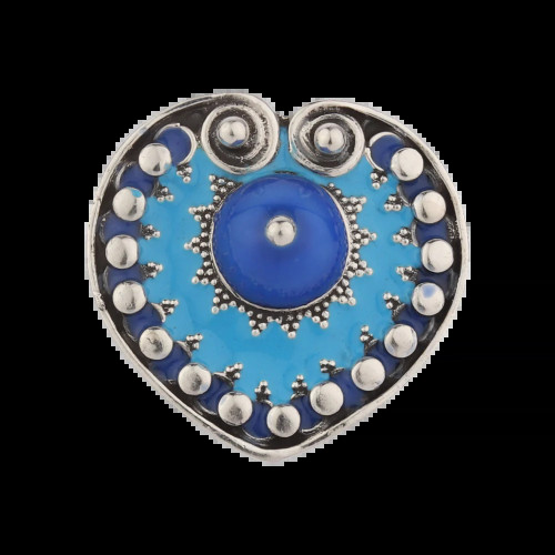 Stunning Blue Enameled Silver Ring