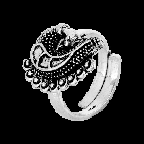 Tribal Silver Peacock Ring