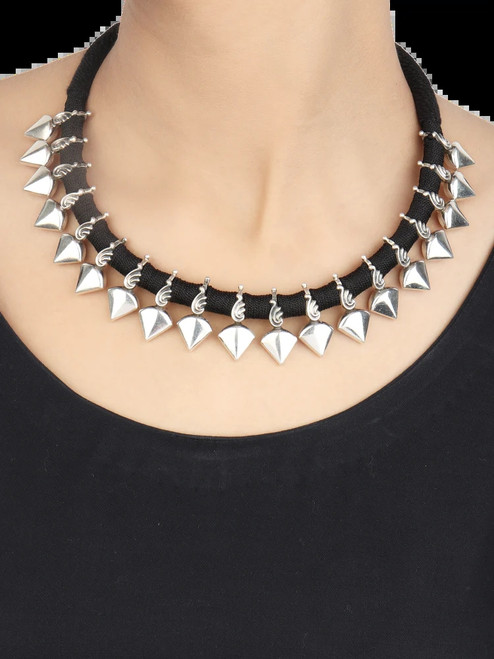 Black Thread Silver Choker 92.5 Silver 92.5 Silver