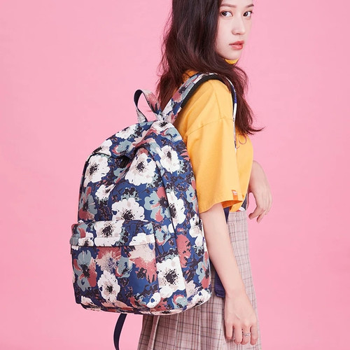 New Waterproof Polyester School Bags For Girls Teenagers Flower Pattern Backpack Women Travel Backpacks Children Book Bags