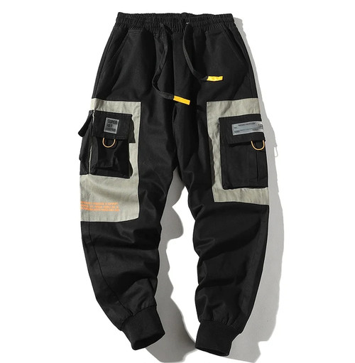 Hip Hop Men Multi-pocket Elastic Waist Design Harem Pant Street Punk Hip Hop Casual Trousers Joggers Male Cargo Pants