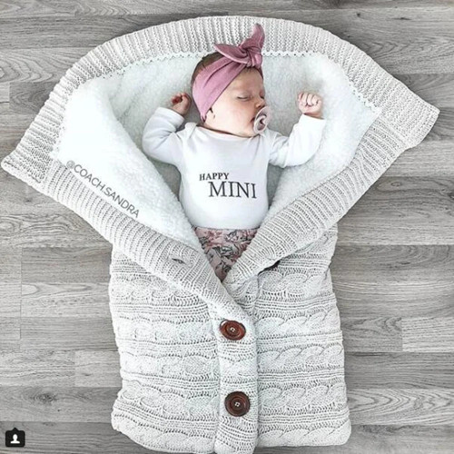 Newborns Baby Blanket Soft Sleeping Bag Cotton Footmuff Knitting Envelope Infant Warm Wrap Sleep Sacks Stroller Swaddling