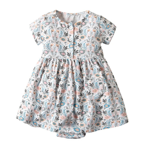 Summer Baby Girls Princess Dresses Cute Floral Print Kids Clothes