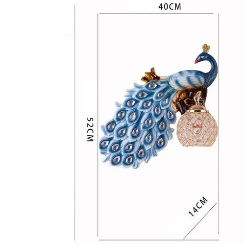 European Wall Lamp Creative Resin Art Peacock Wall Lamp Hotel Bar Corridor Living Bedroom Bedside Room Study Wall Lights