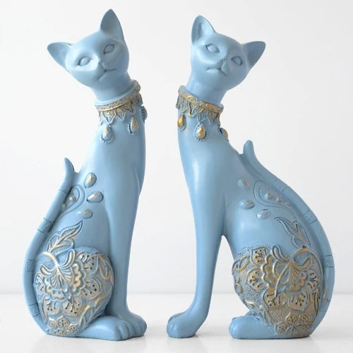 Figurine Cat Decorative Resin statue for home decorations European Creative wedding gift animal Figurine home decor sculpture