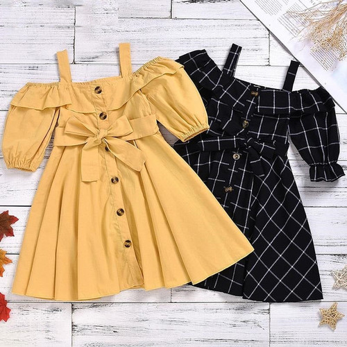 Girls Dresses Cotton Woven Sling Short Sleeve Baby Girl Clothes Cute Princess  Bow Stylish  Kids Dresses