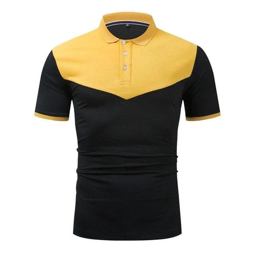 Patchwork Polo Shirt Men Short Sleeve Casual Cotton Polo Shirt Colorblock Polo Shirts Tops