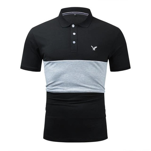 New Contrast Polo Shirt Men Casual Business 100% Cotton Polo Shirt Embroidery Short Sleeve Jersey Polos 593