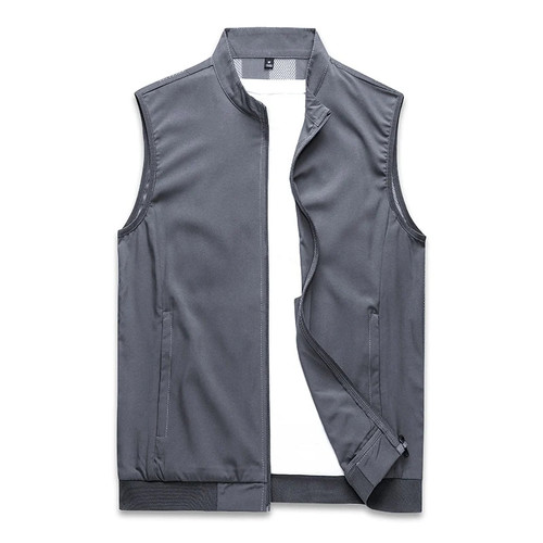 Mens Waistcoats Men's Summer Ultra-thin Waistcoat Vest Men Sleeveless Breathable Stand collar Outerwear Casual Vests Coat Male