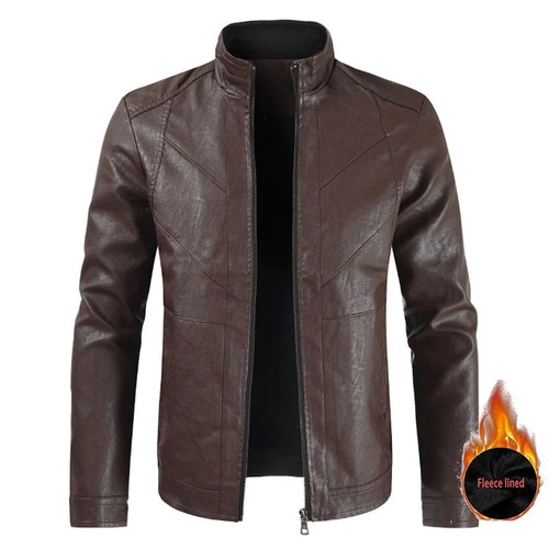 Men Leather Jacket Spring Men's Casual Stand collar Motorcycle PU Leather Jacket Coat Outerwear Male clothes