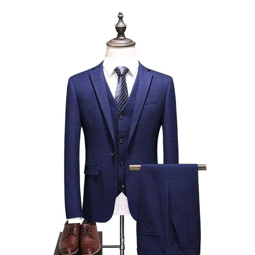 3 Piece Suit Men Slim Fit Groom Wedding Suit Plus Size Mens Business Suits High Quality Tuxedo Jacket+Vest+Pants