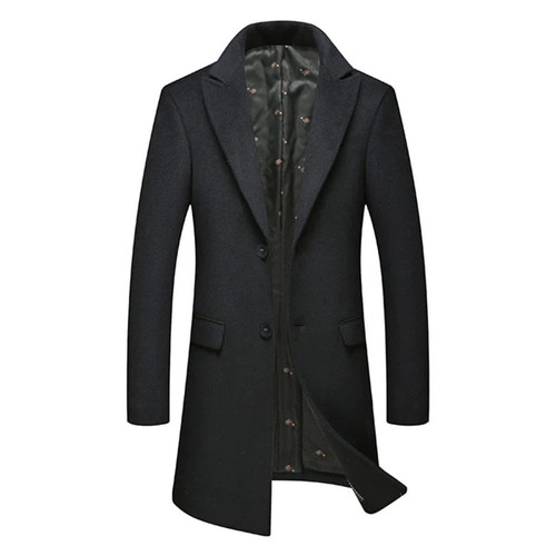 Clothing Winter Men's Wool Thick Trench Coat Business Casual Slim Fit Long Warm Overcoat Jacket Male Clothes