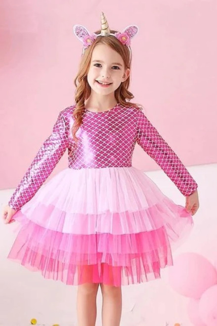 Girls Dress Elegant Kids Tutu Dress Children Long Sleeve Princess Vestidos Girls Party Dresses Children Clothing