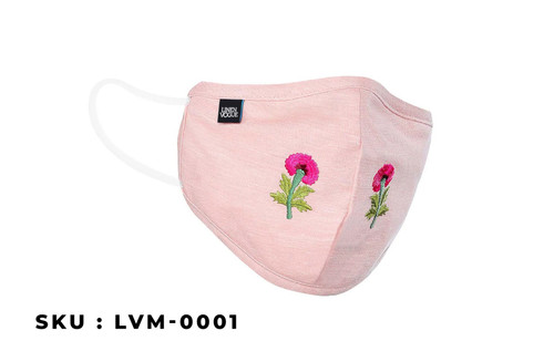 Linen Cotton blend embroidery premium protection Mask