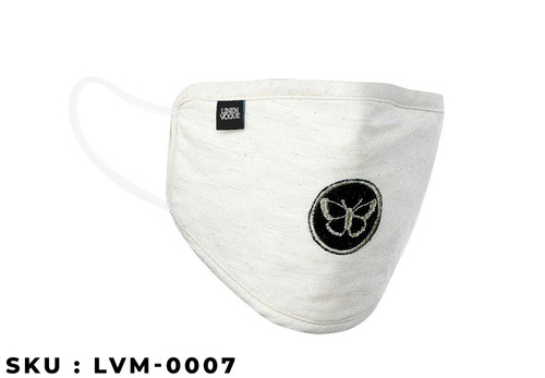 Linen Cotton blend embroidery premium protection Mask-6
