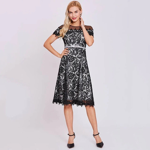 silver elegant homecoming dress a line scoop neck short sleeves zipper up knee length dresses