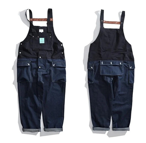 Men's Jeans Jumpsuits Mens Casual Denim Cargo Pants Assorted colors Work Clothes Baggy Big Pocket Overalls Trousers Male Bottoms