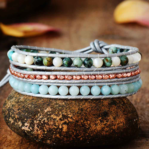 Leather Bangles Bracelets Femme Designer Beads Bracelets Wholesale Handmade Jewelry