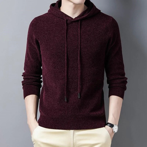 Hooded Sweater Men Clothes New Arrival Casual Knitwear Pullover Men Autumn Winter Soft Warm Pull Homme