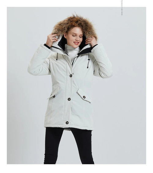 Winter Jacket for Women Parka Women's Warm Thicken Coat with Raccoon Fur Collar Female Warm Snowjacket Padded Coat