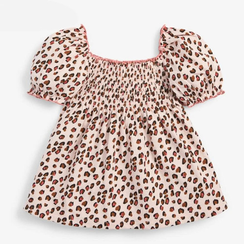 Summer new baby girls clothes leopard print brand cotton short sleeve t shirt girl tee tops