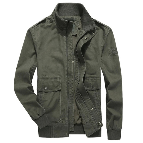 Autumn Jacket Men Casual Cotton Stand Collar Windbreaker Men Jacket Military Jacket Mens Jackets And Coats