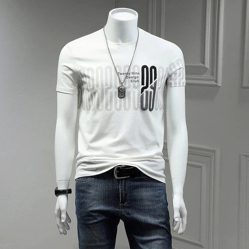 Men Summer New 100% Cotton T Shirt Men Vintage Print T shirt O-Neck Plus Size Letter Tops Tees High Quality Men